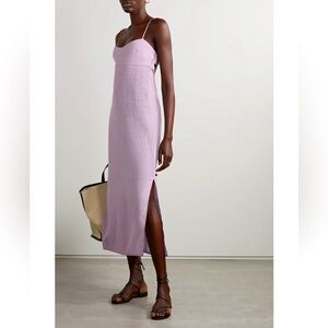 Haight Agatha Linen Dress, L, Lavender